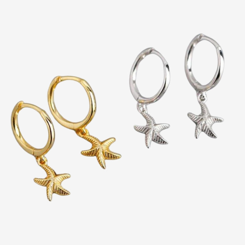 Silver Starfish Earrings