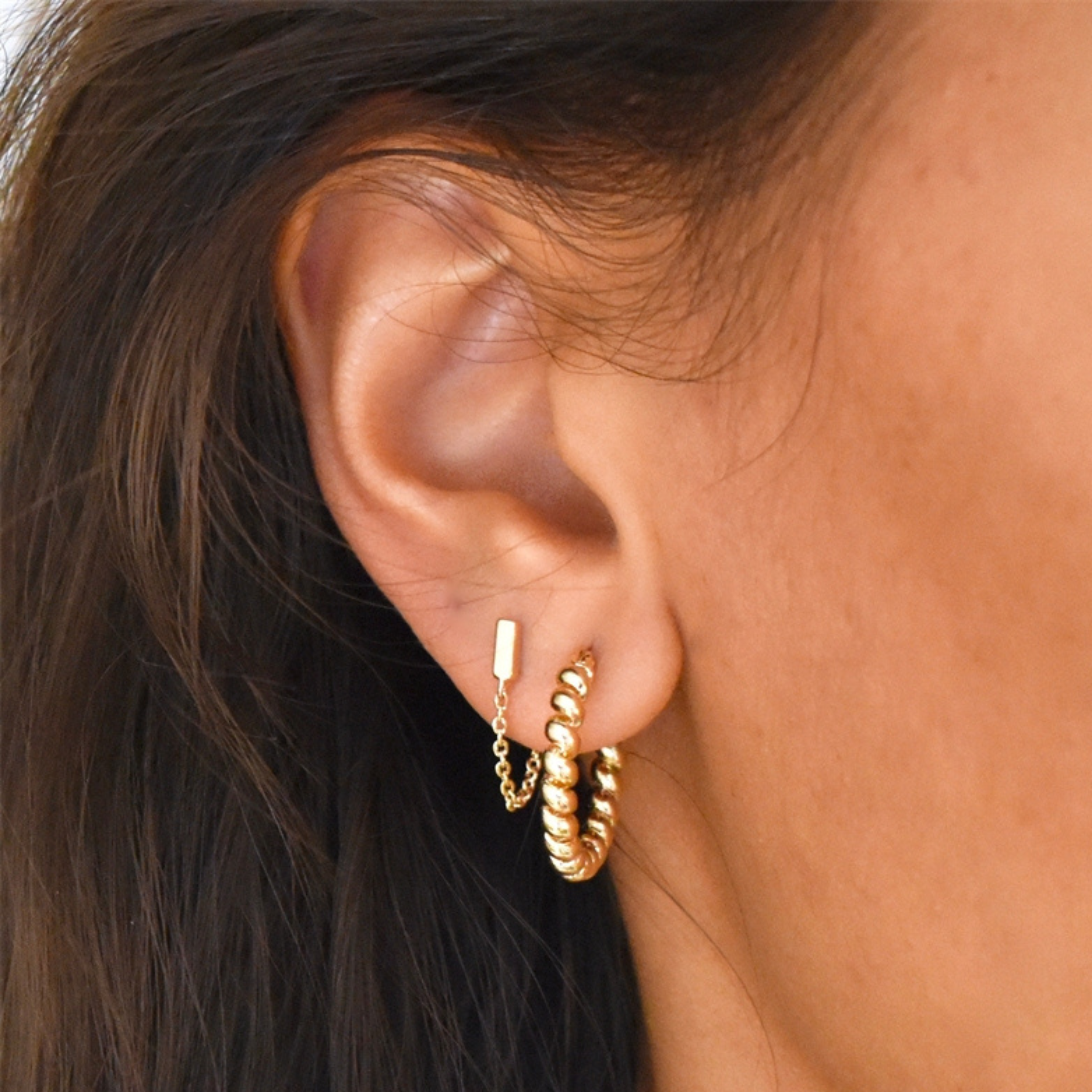 Boucles d'Oreilles Triple Torsadé
