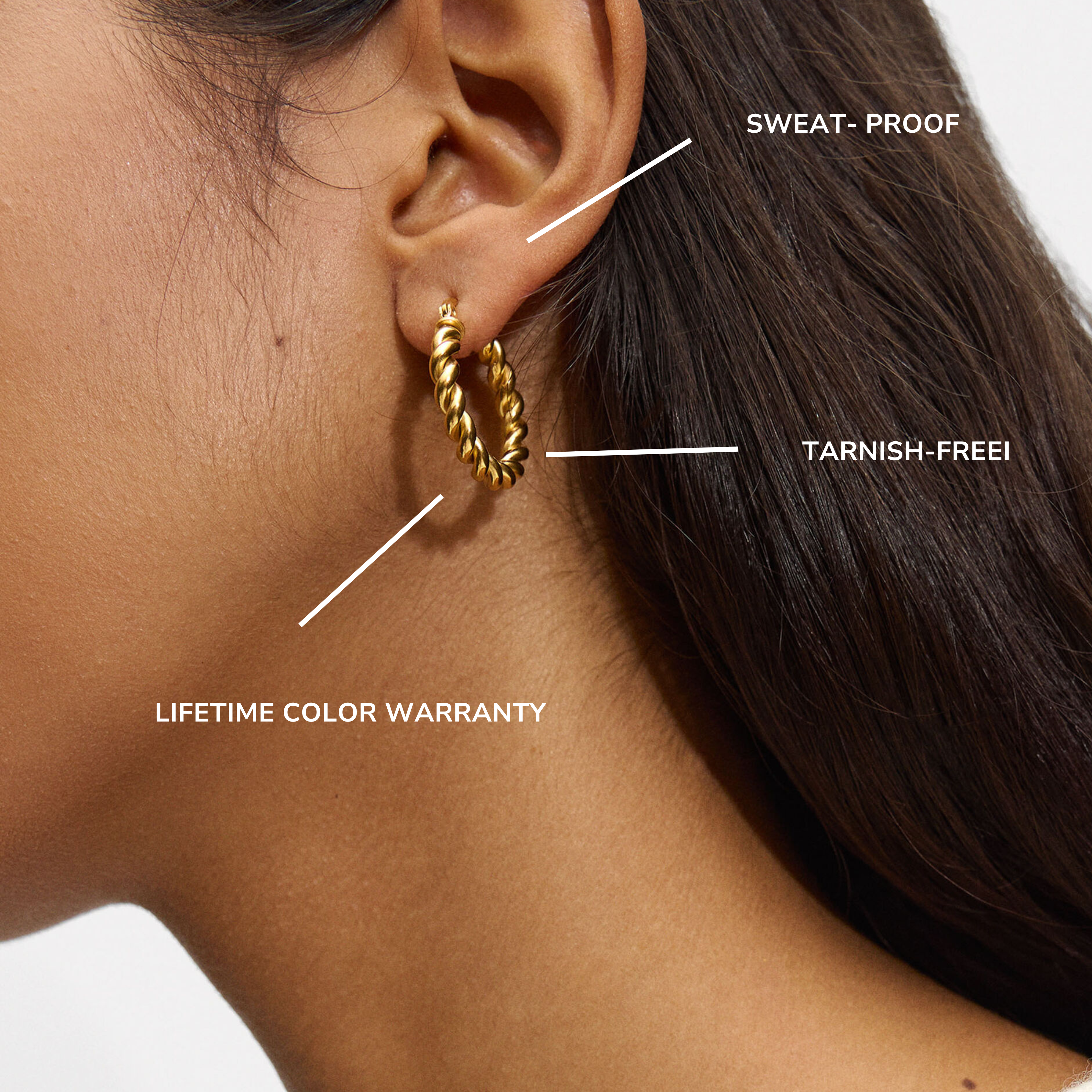 Boucles d'Oreilles Triple Torsadé