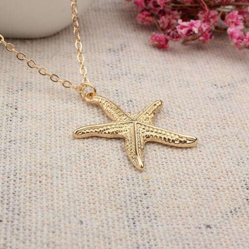 Gold Starfish Pendant Necklace
