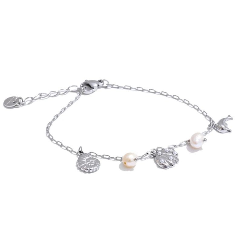 Bracelet avec Breloque et Perle d'Eau Douce