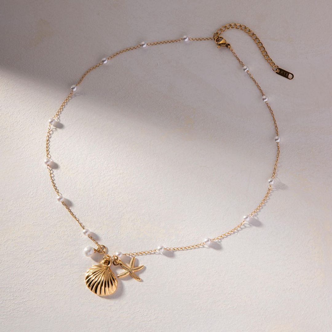 Collier Plage Etoile et Coquillage Marin