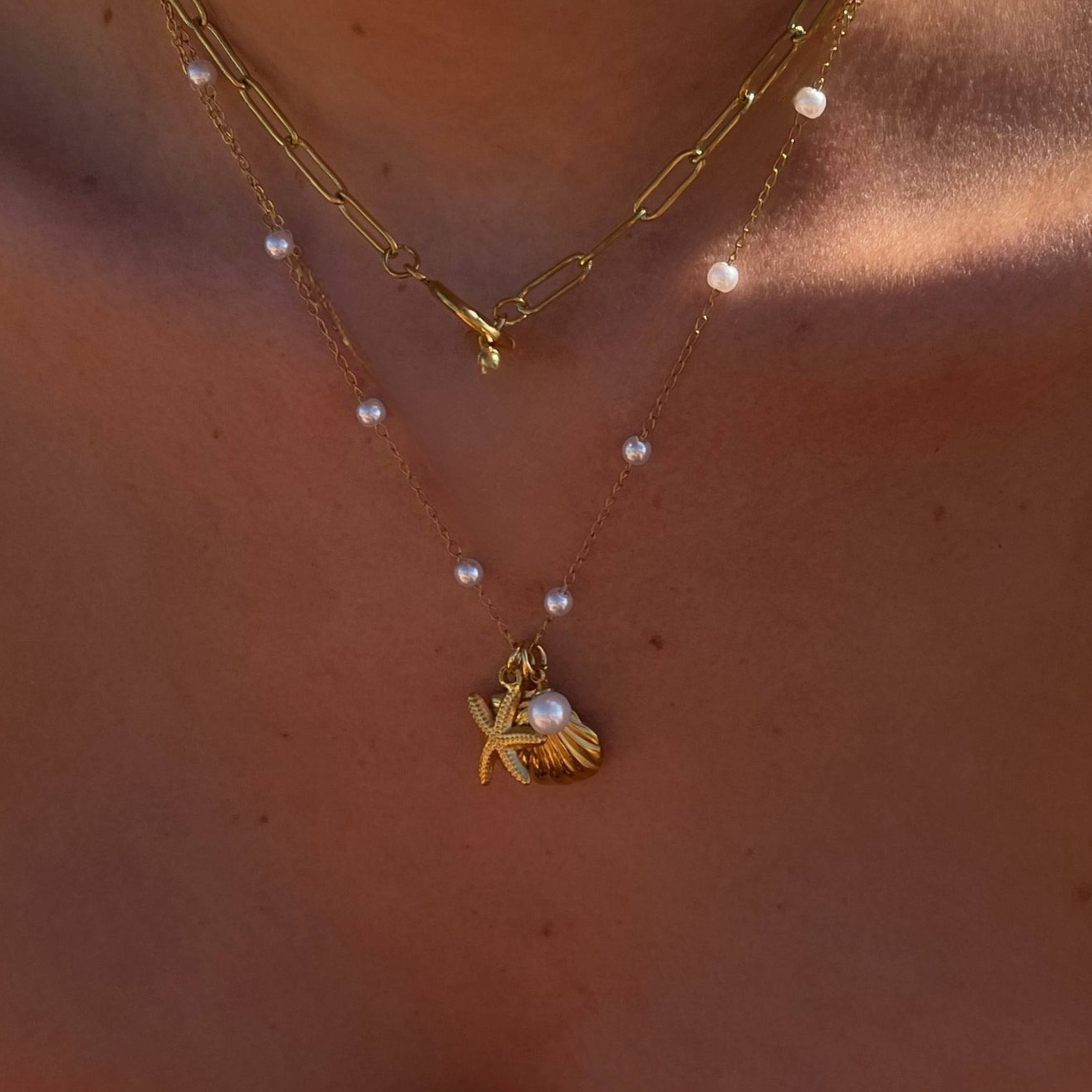 Collier Plage Etoile et Coquillage Marin