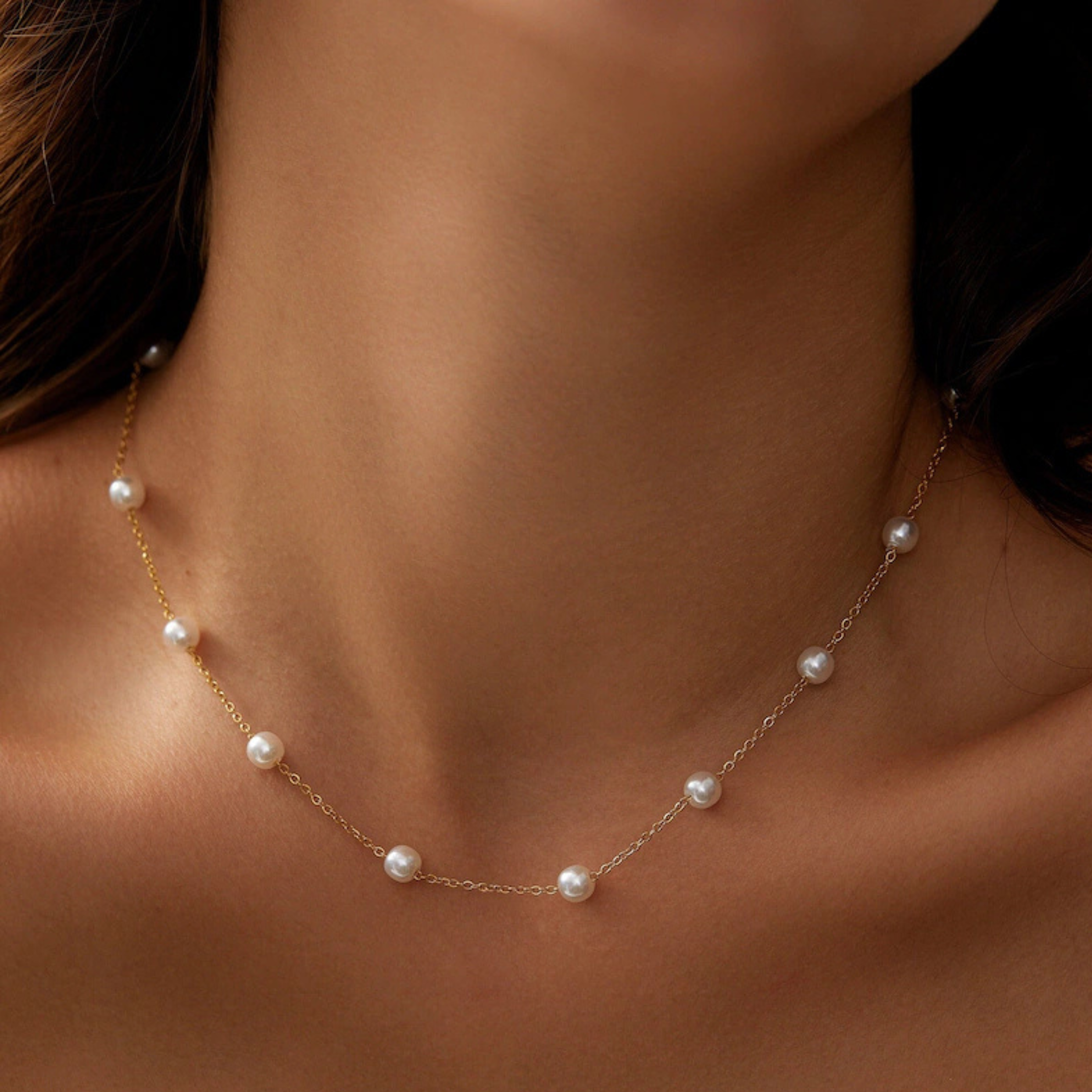 Collier Ras Du Cou en Perles Éparpillé