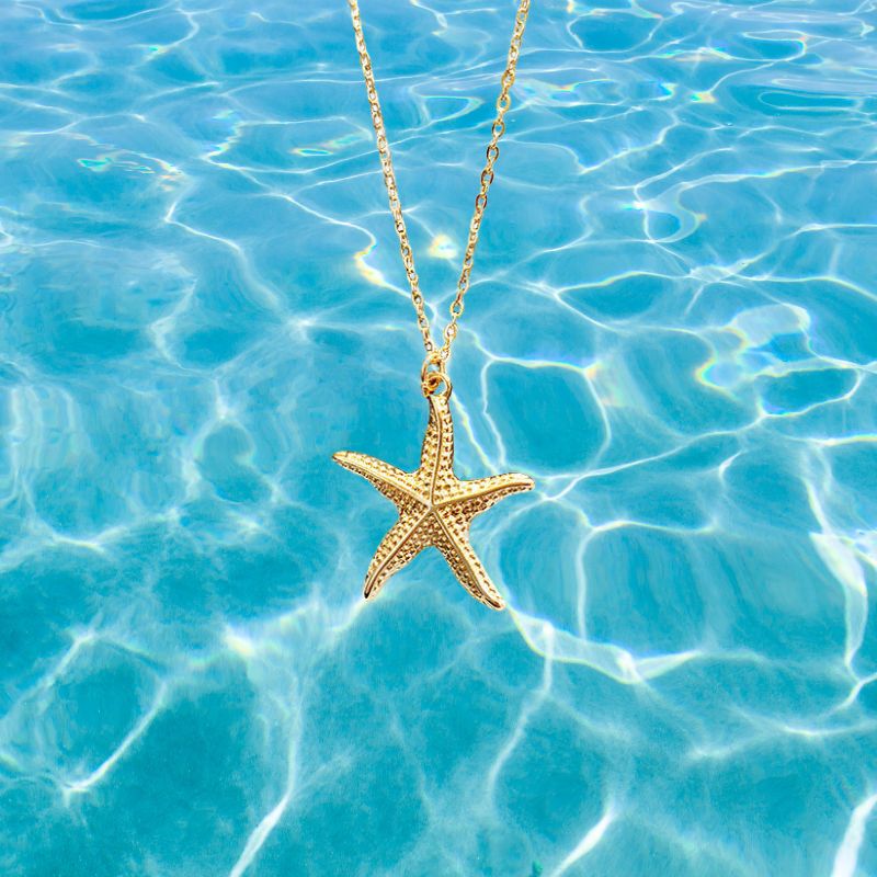 Gold Starfish Pendant Necklace