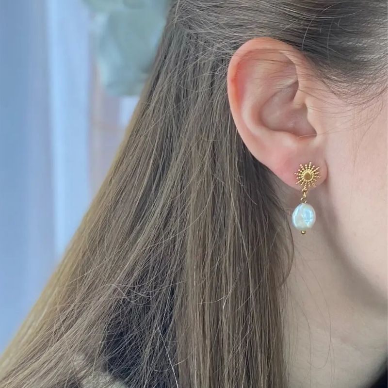 Boucles d'Oreilles Soleil Céleste Éternel
