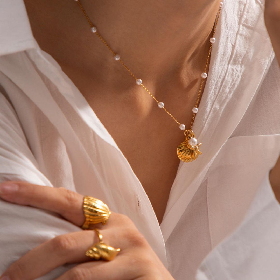 Collier Plage Etoile et Coquillage Marin