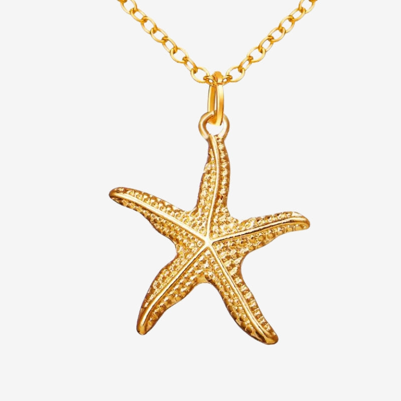 Gold Starfish Pendant Necklace