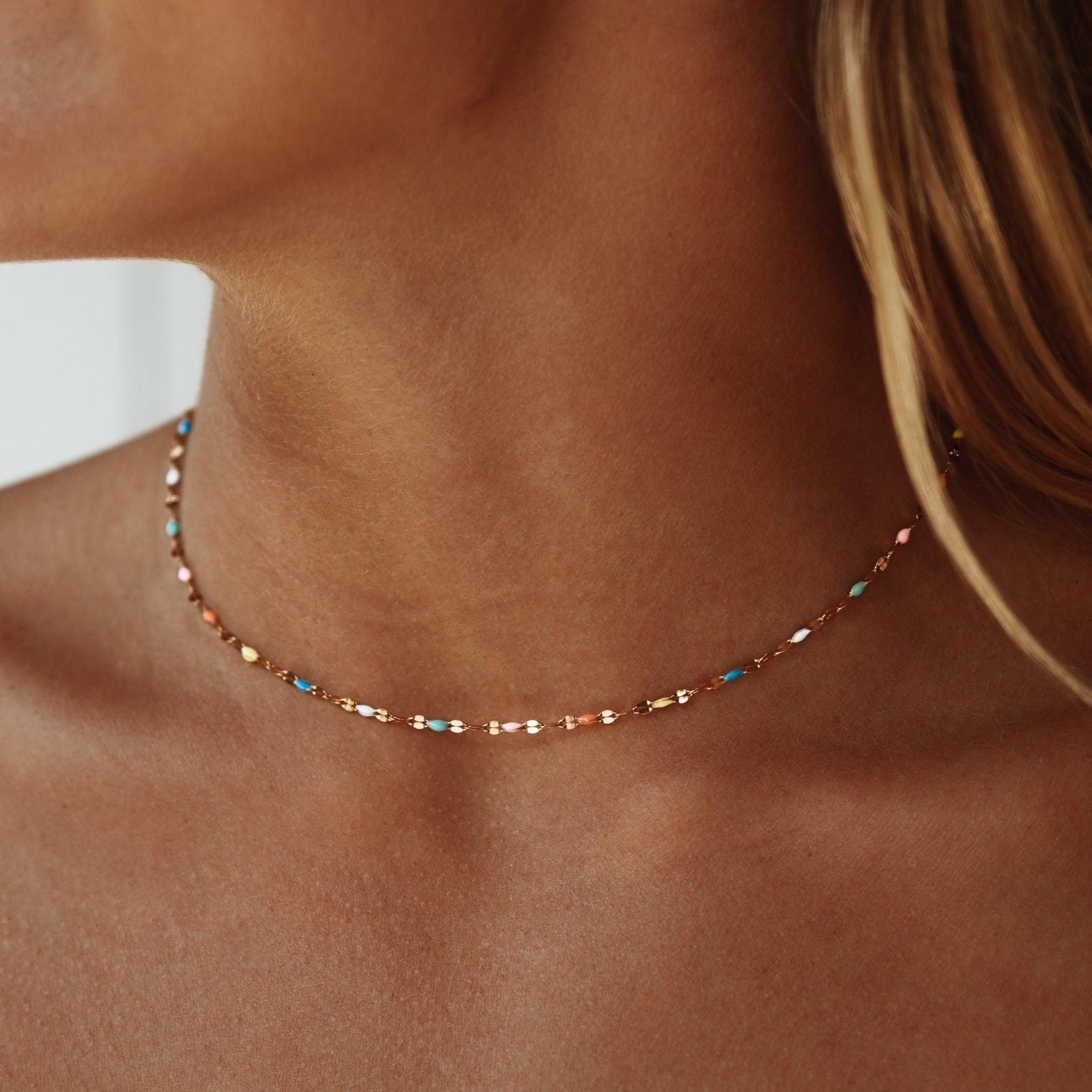 Choker Délicat Arc-en-Ciel - Elleza