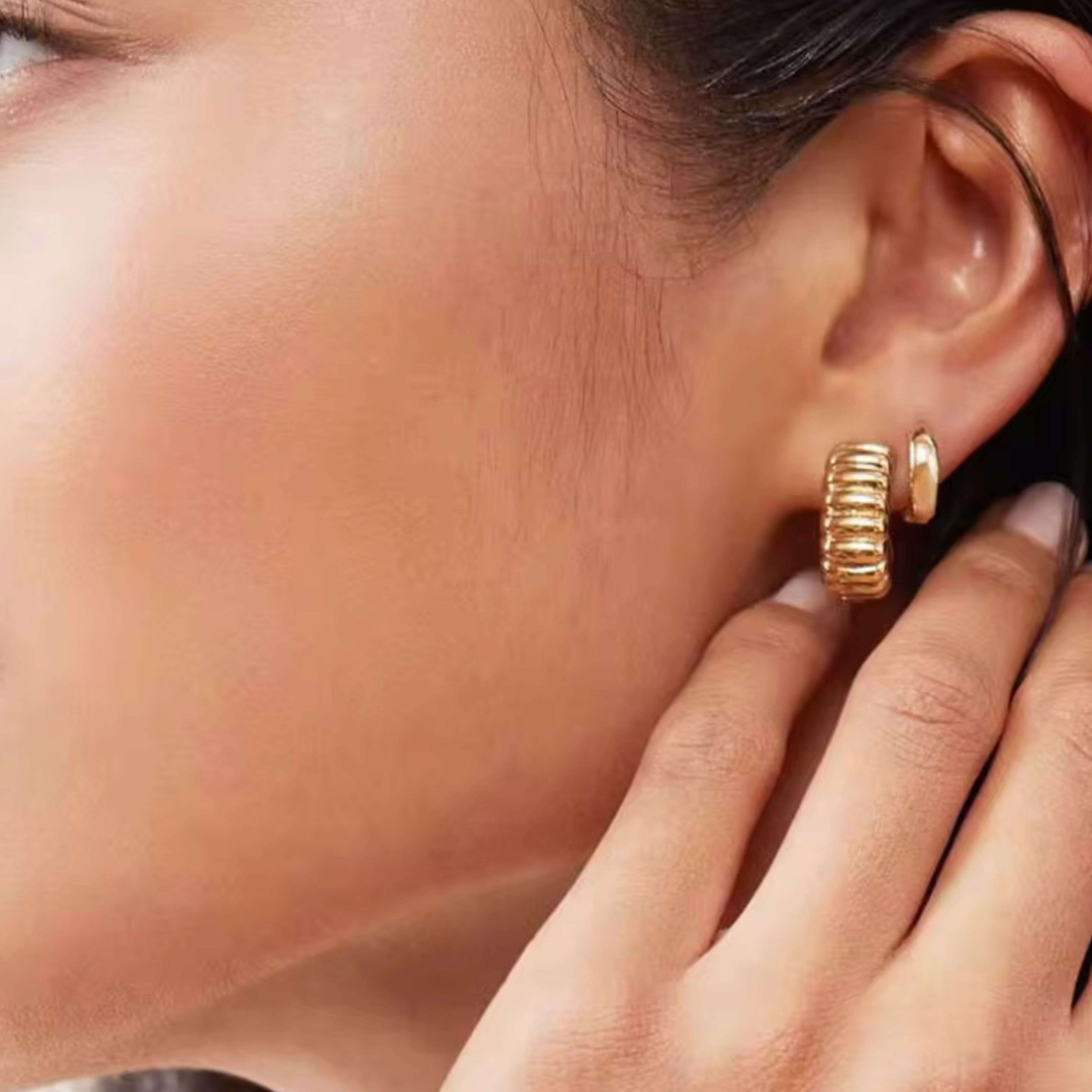 Boucle d'oreille Martelé