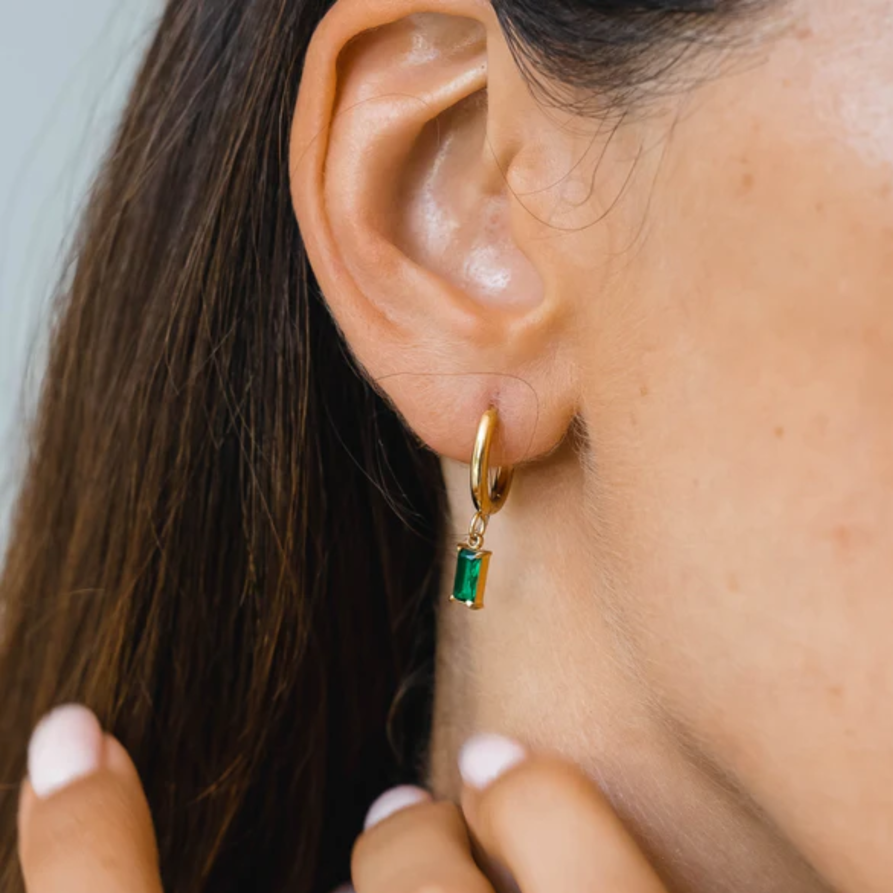 Boucle d'Oreille Goutte de Cristal