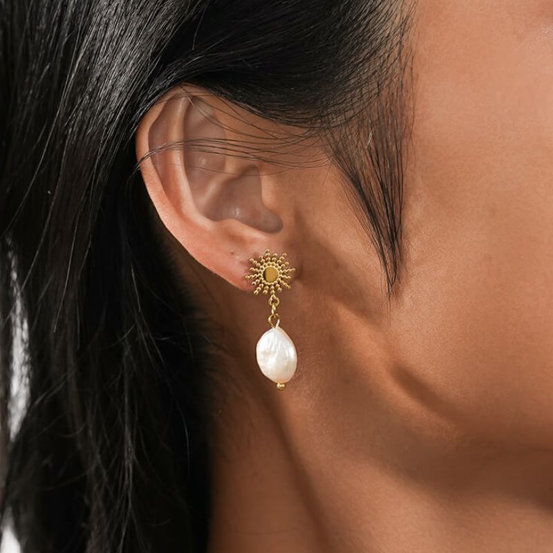 Boucles d'Oreilles Soleil Céleste Éternel