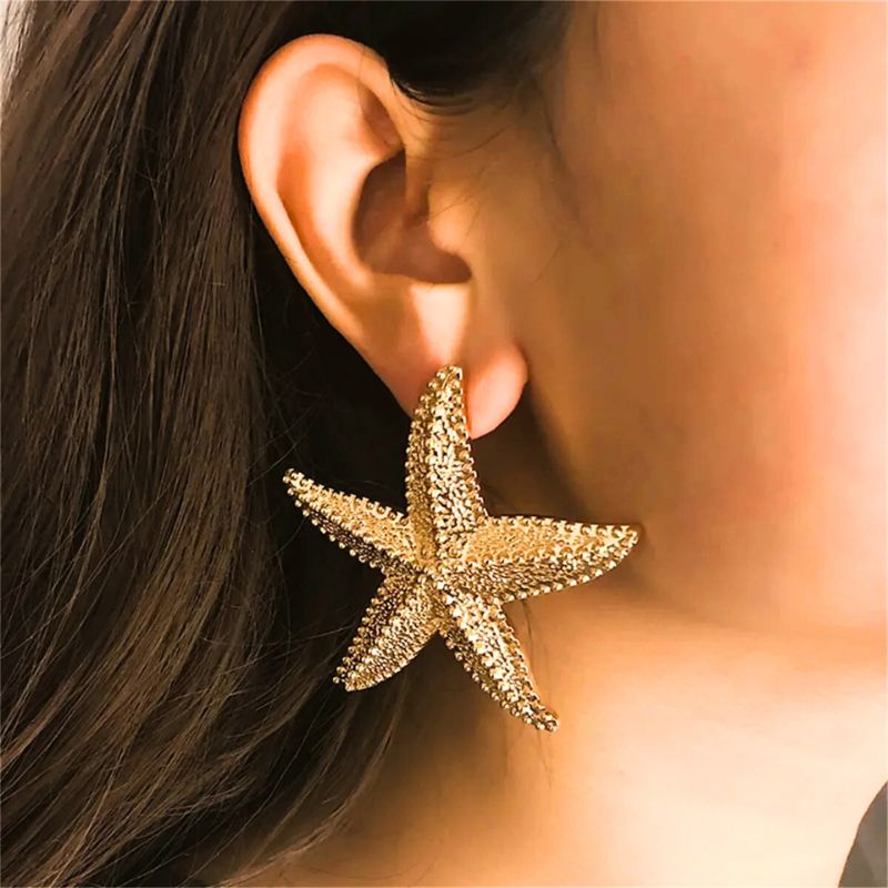 Boucles d'Oreilles Étoile de Mer Texturée