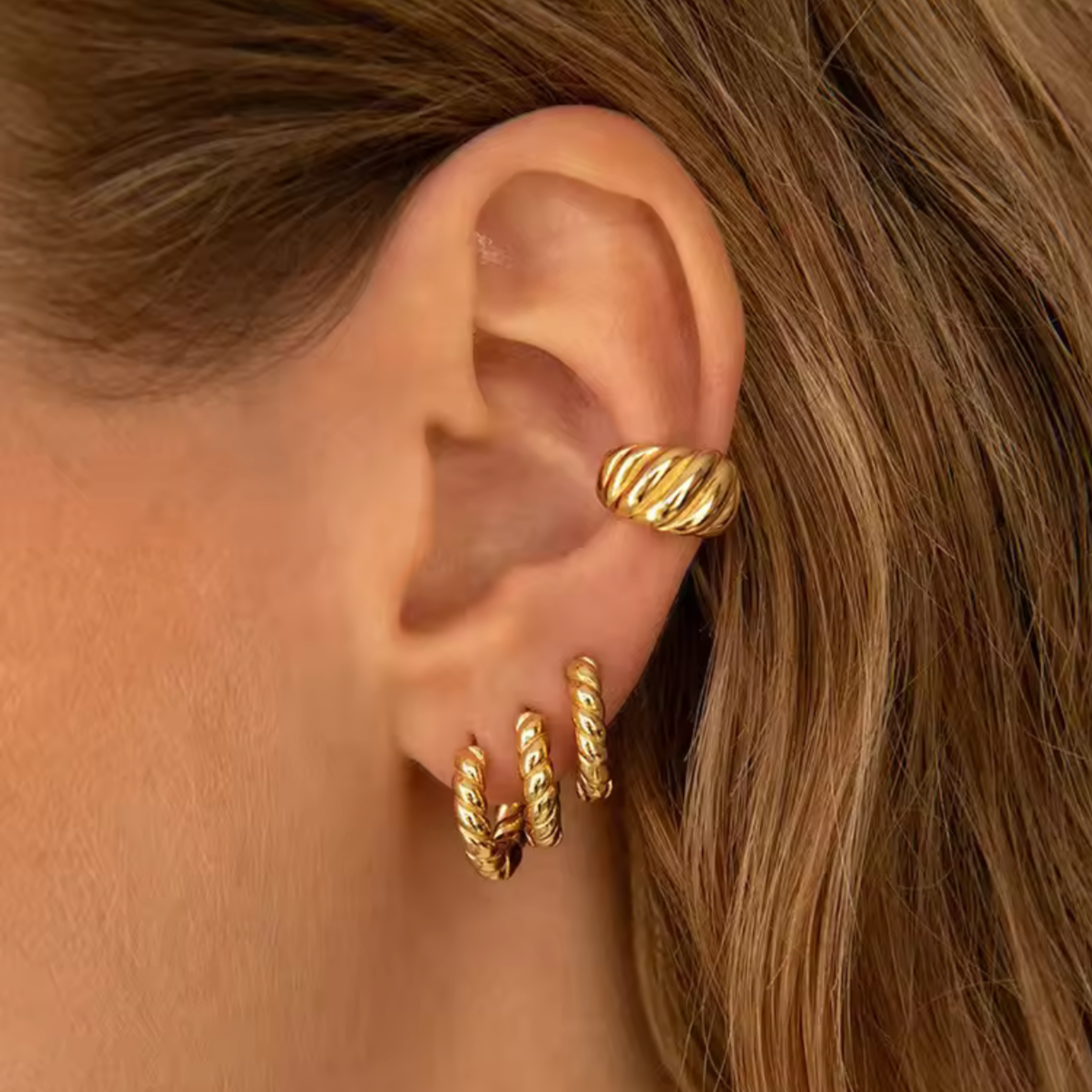 Boucles d'Oreilles Triple Torsadé