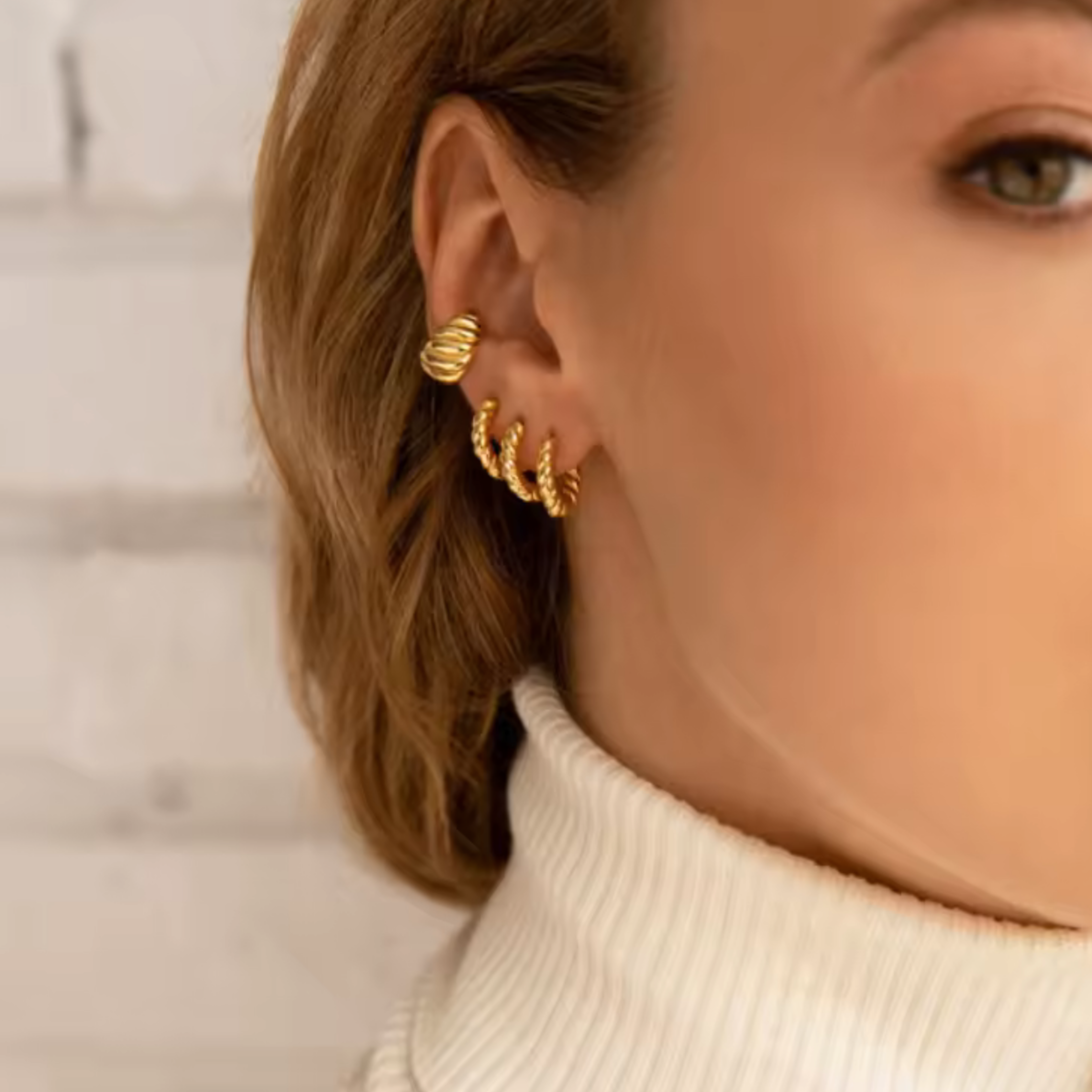 Boucles d'Oreilles Triple Torsadé