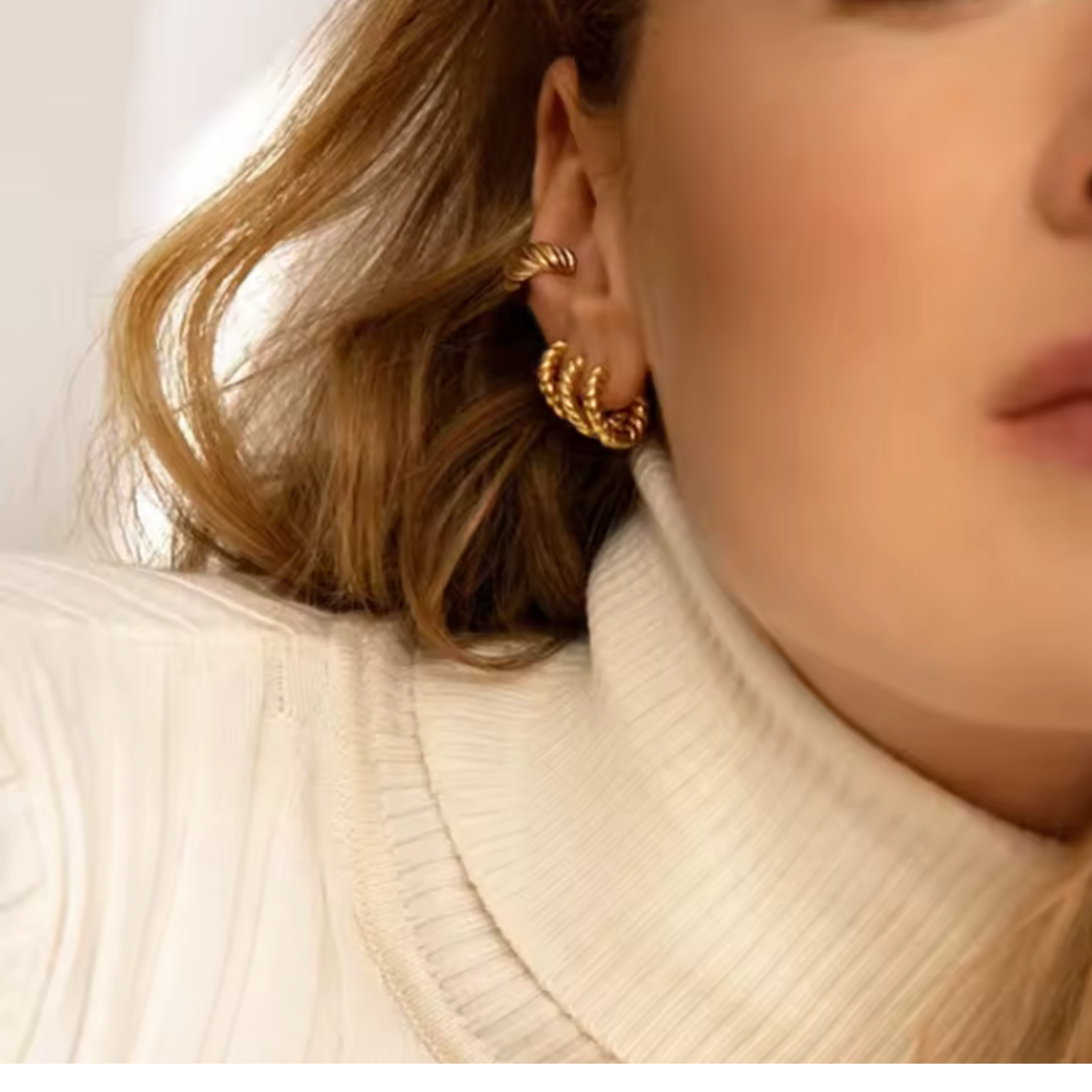 Boucles d'Oreilles Triple Torsadé