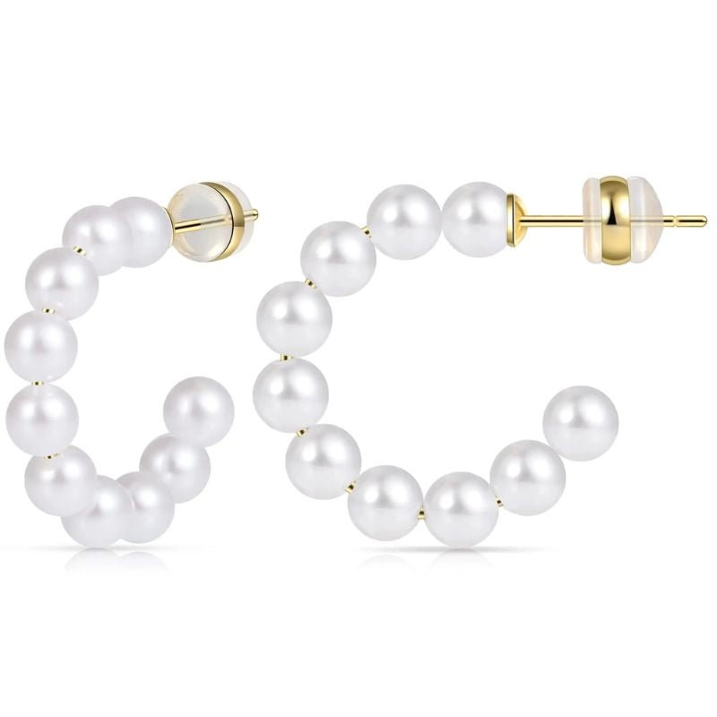 Boucles d'Oreilles Mini Cercle de Perles