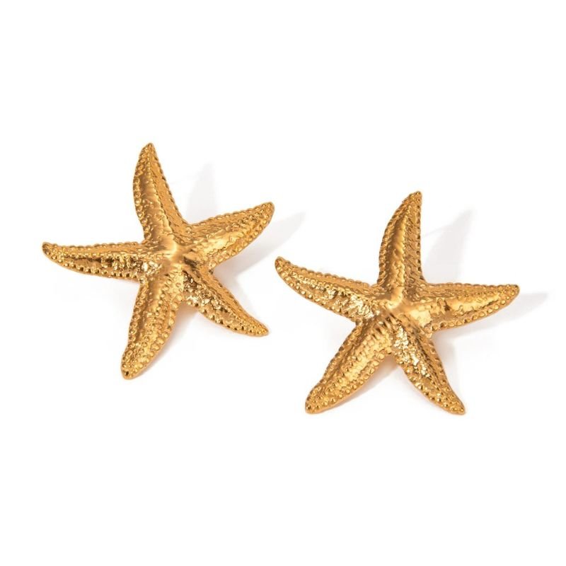 Boucles d'Oreilles Étoile de Mer Texturée