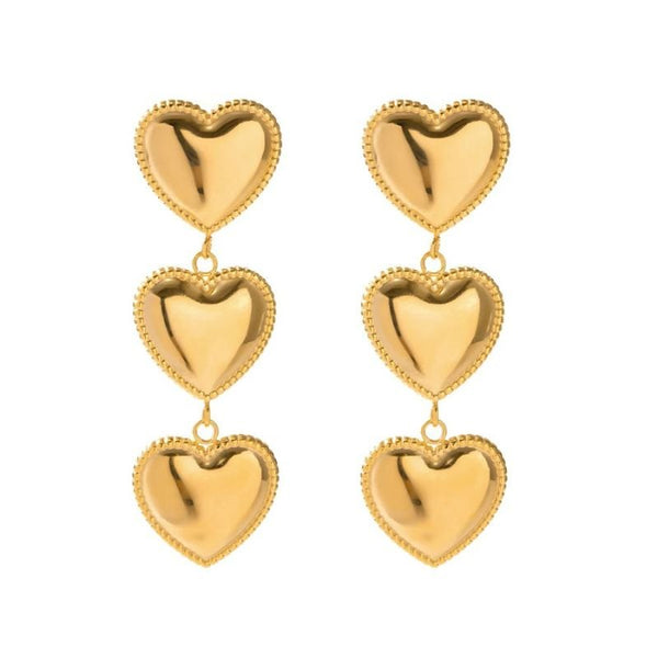 Boucles d'Oreilles Trois Cœurs d'Amour