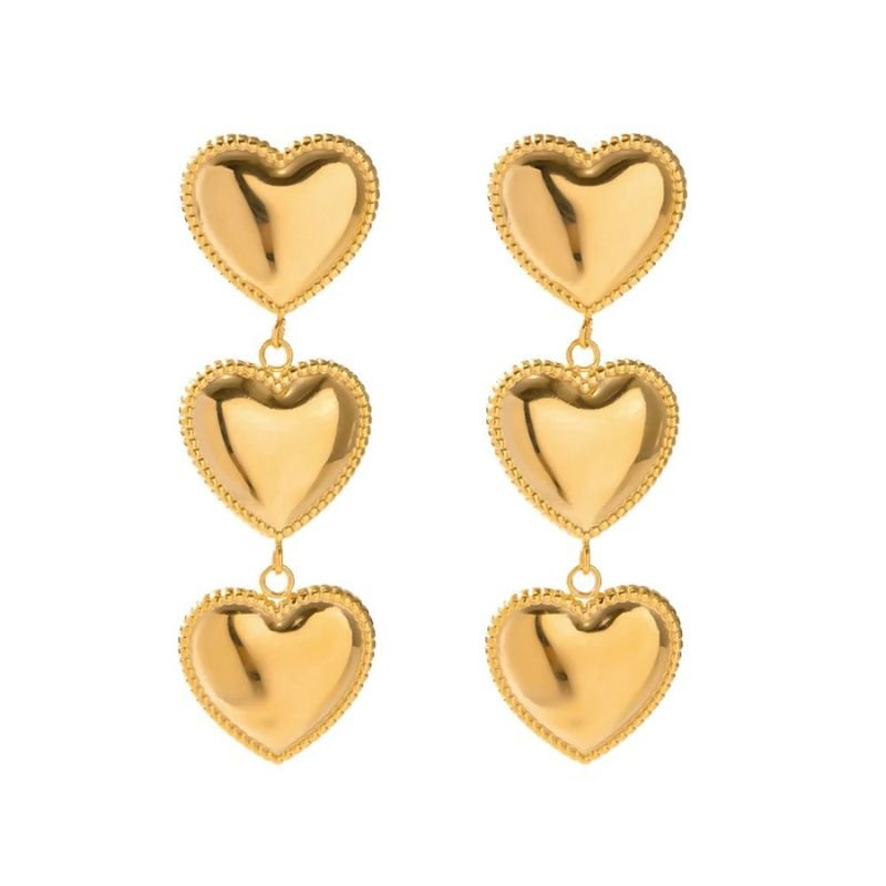 Boucles d'Oreilles Trois Cœurs d'Amour