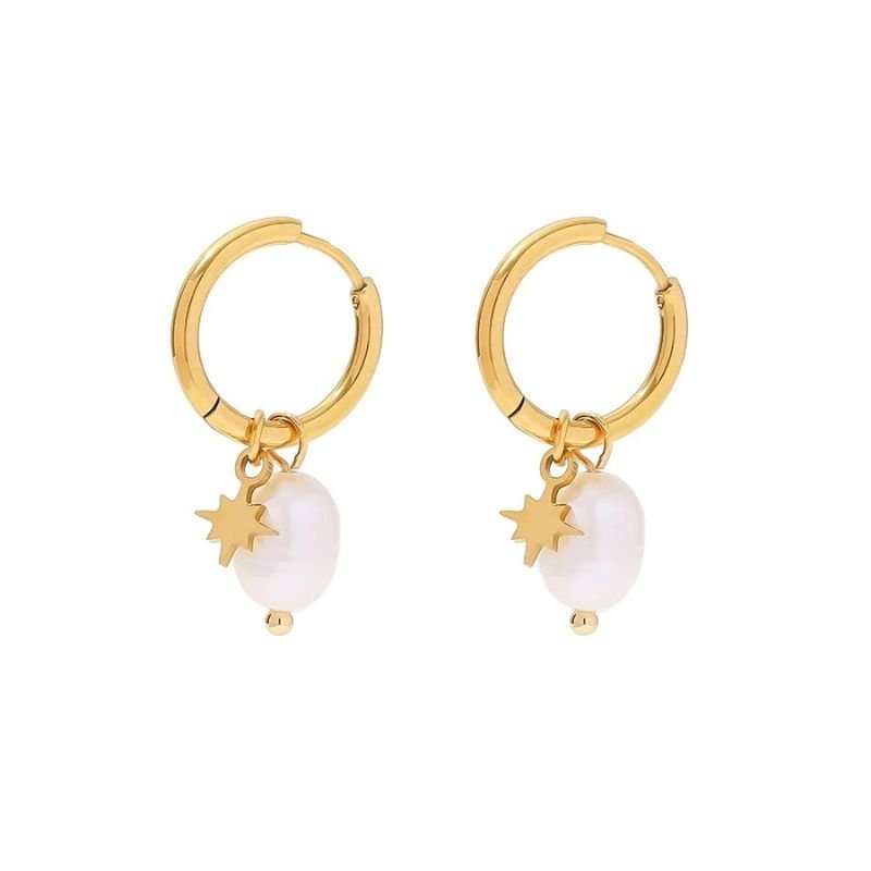 Boucles d'Oreilles Pendantes Perles d'eau douce