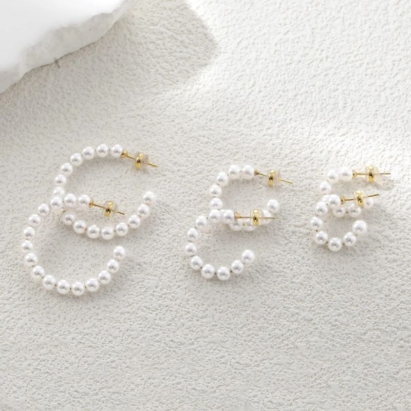 Boucles d'Oreilles Mini Cercle de Perles