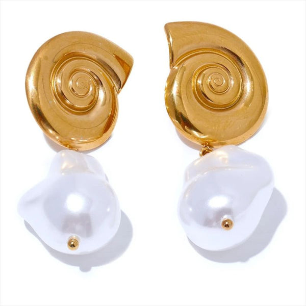 Boucles d'oreilles Coquille Baroque