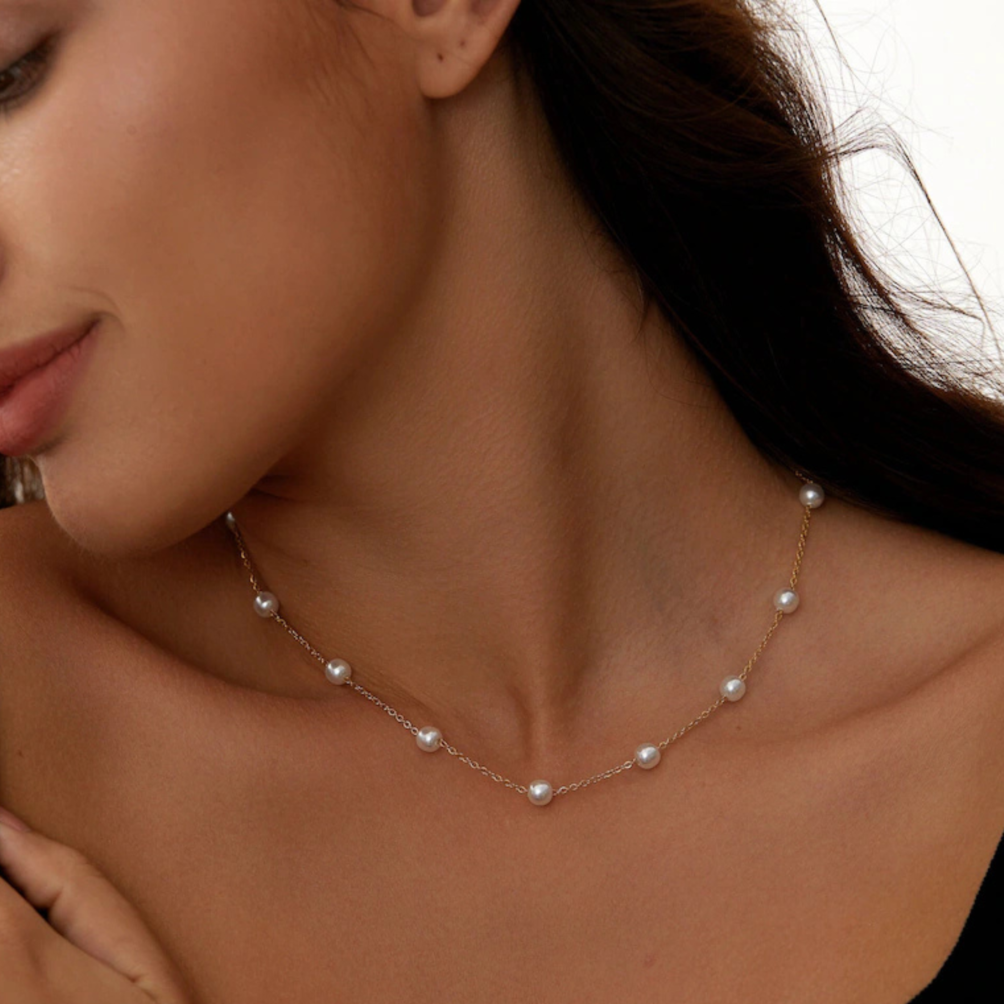 Collier Ras Du Cou en Perles Éparpillé