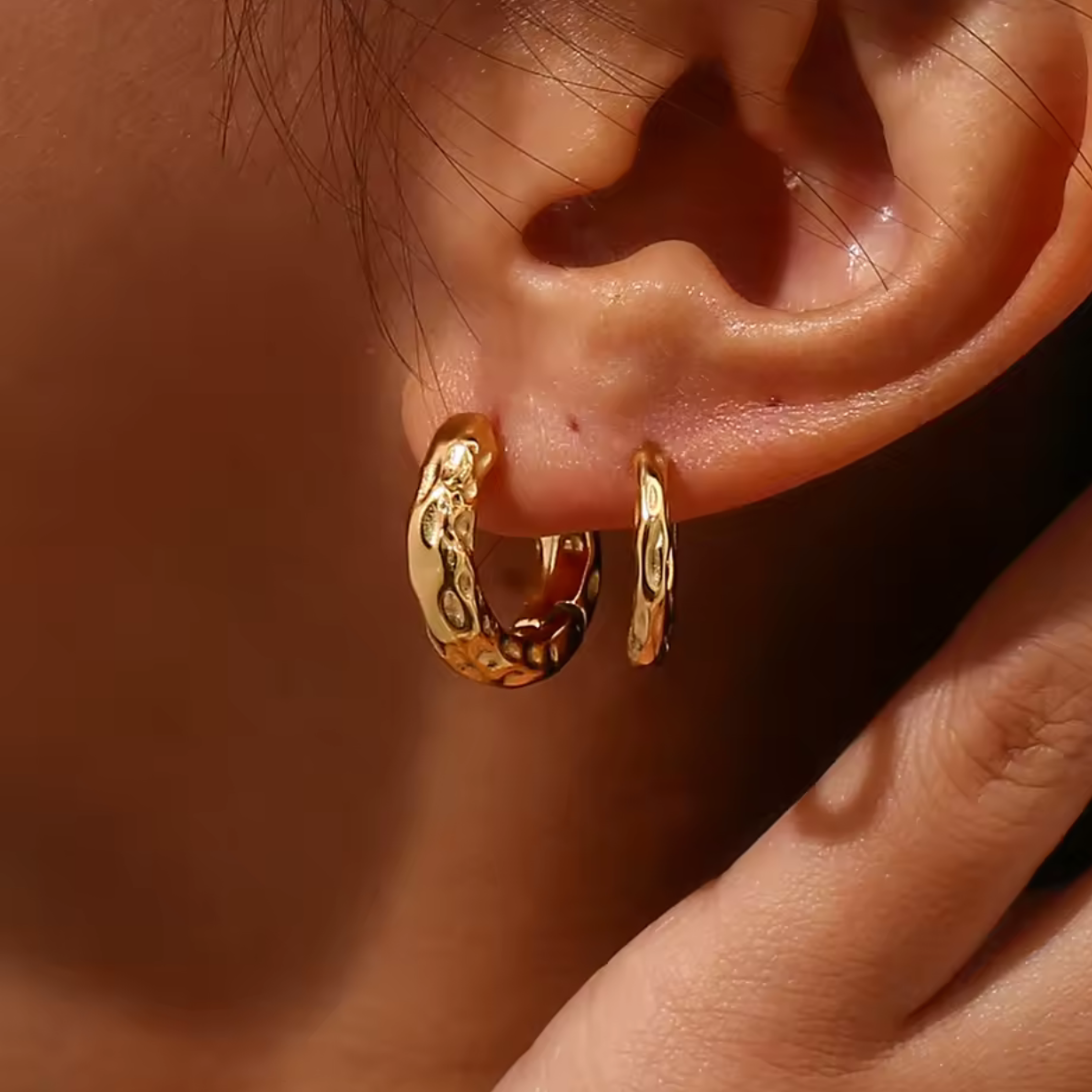 Boucle D'oreillle Créole Martelé "Dasy”