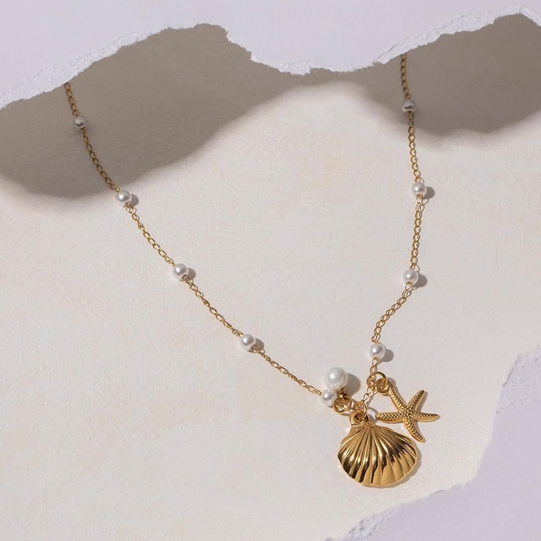 Collier Plage Etoile et Coquillage Marin