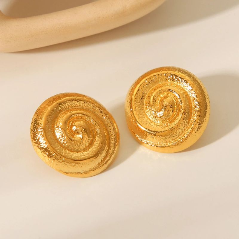 Boucles d'Oreilles Spirale Marine Élégante