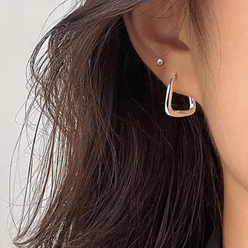 Boucles D'oreilles Créoles Carrées