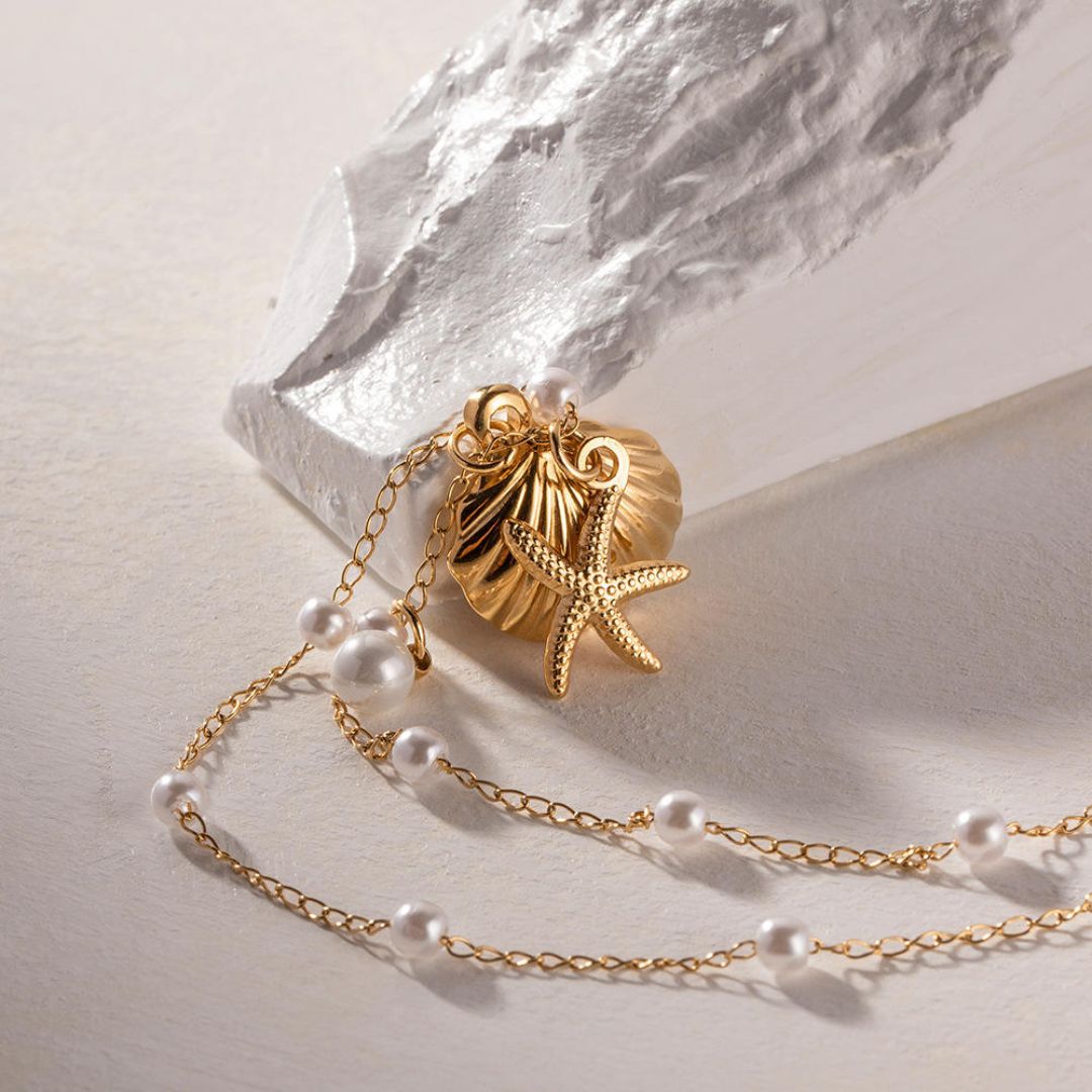 Collier Plage Etoile et Coquillage Marin