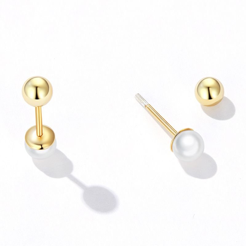 Boucles d'Oreilles Petites Perles d'Eau Douce