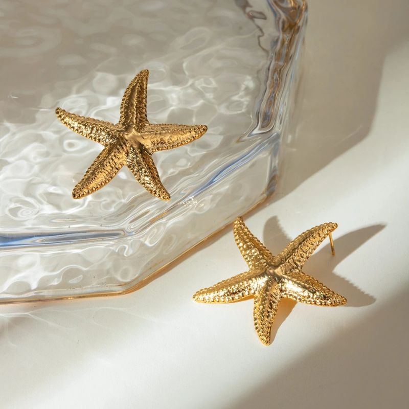Boucles d'Oreilles Étoile de Mer Texturée