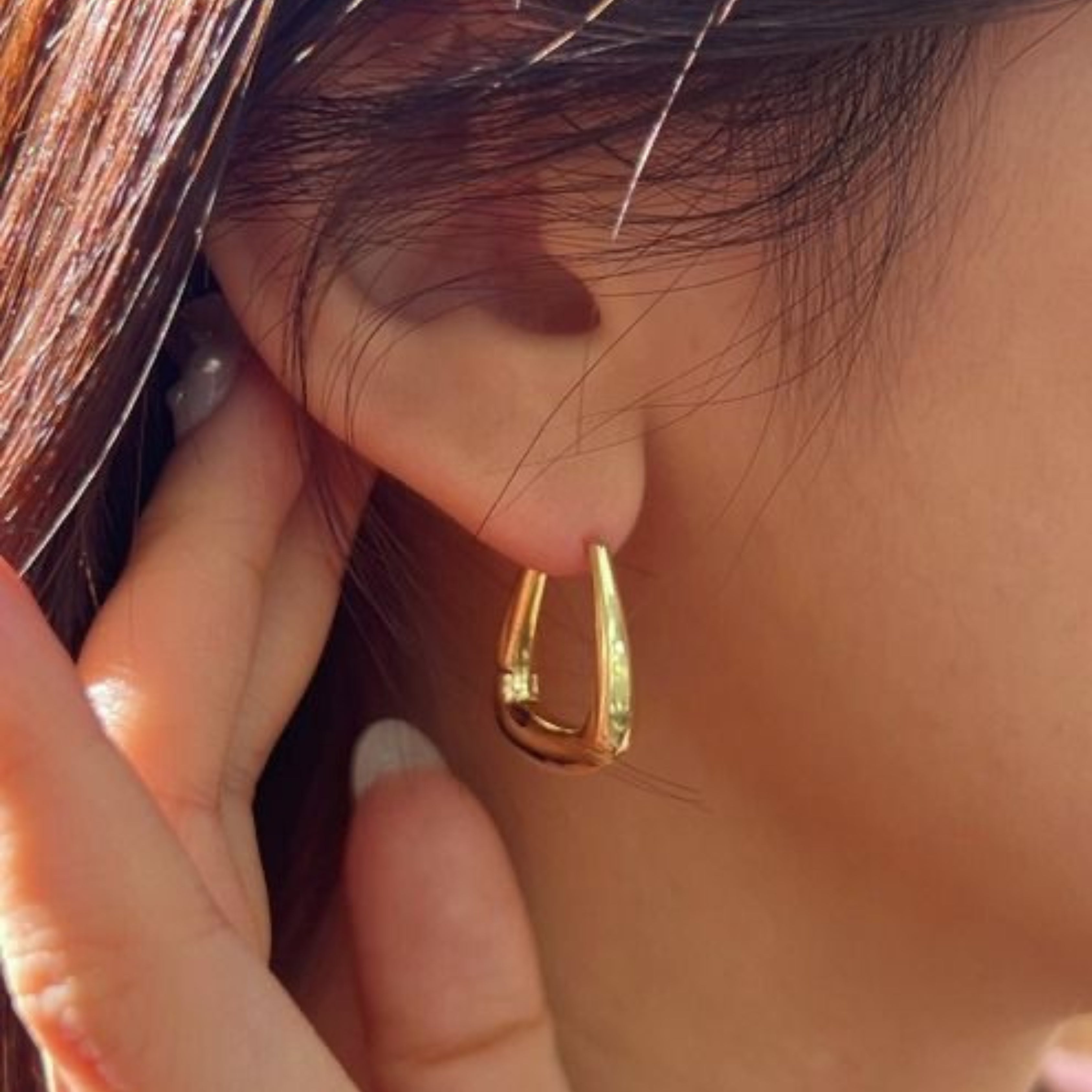 Boucles D'oreilles Créoles Carrées