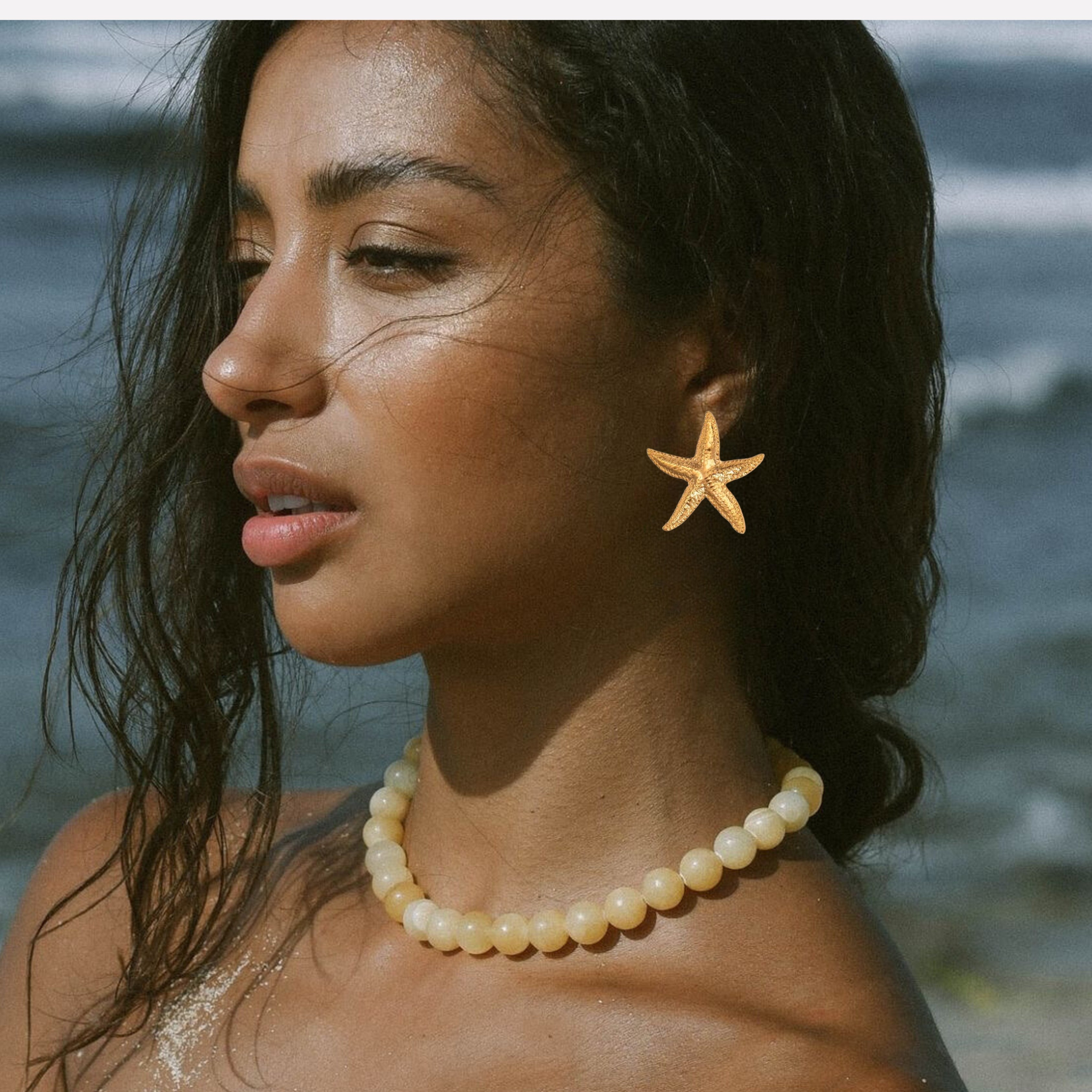 Boucles d'Oreilles Étoile de Mer Texturée