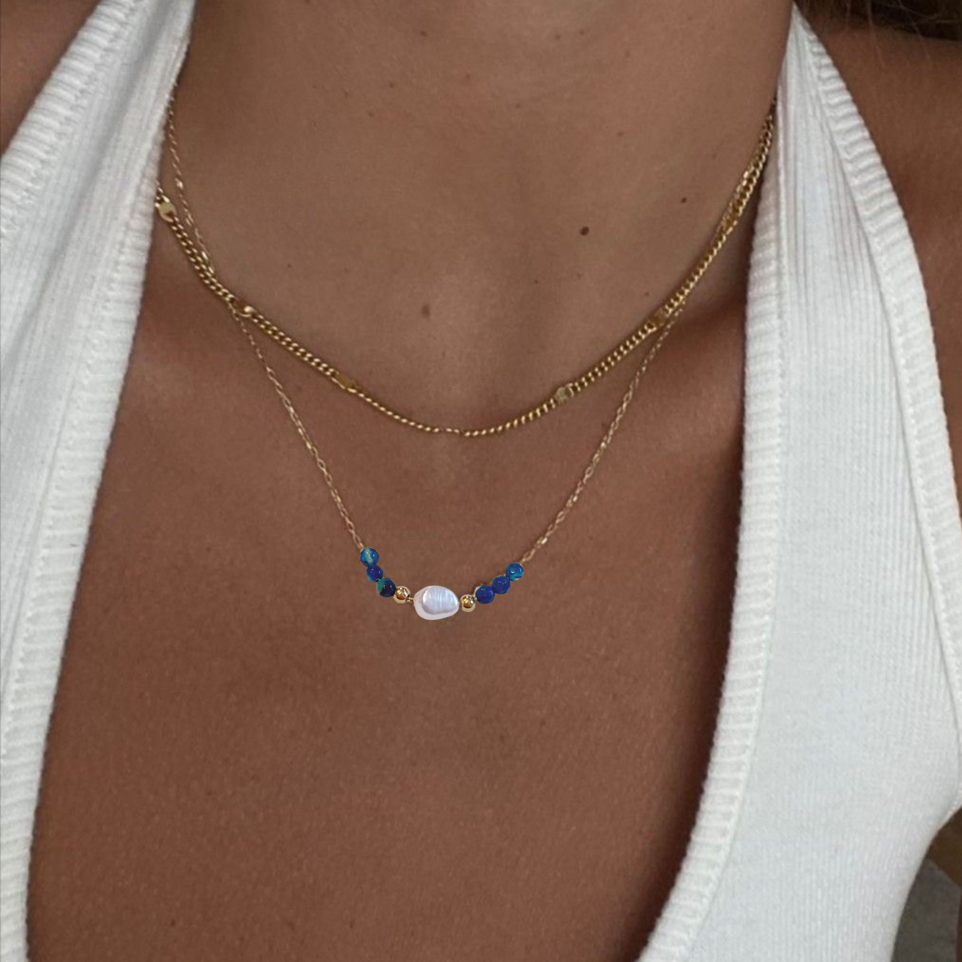 Pendentif Perle "Saphira"