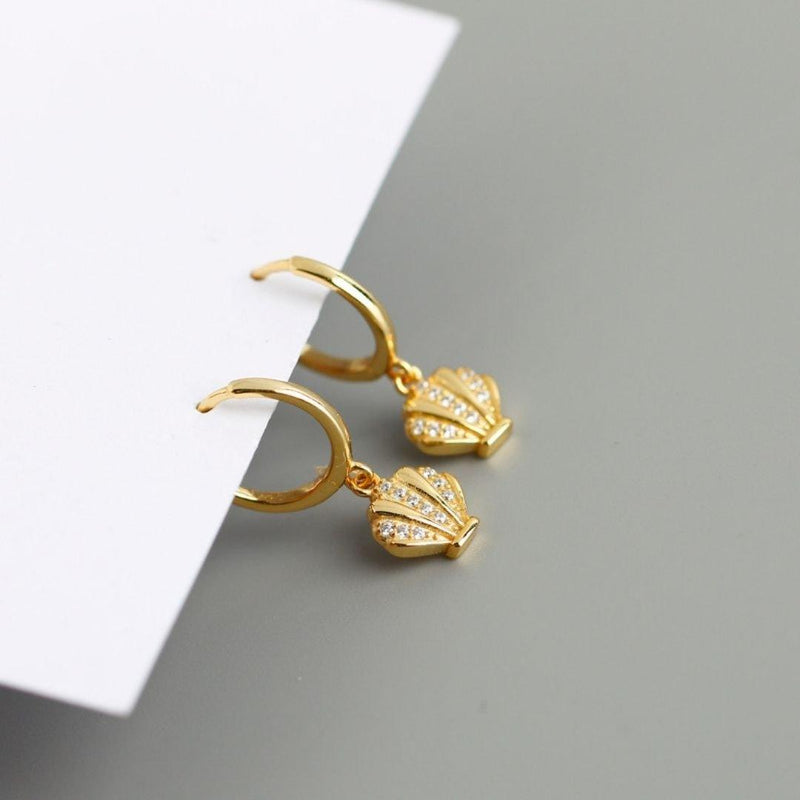 Boucles d'Oreilles Anneaux Coquillage - Elleza